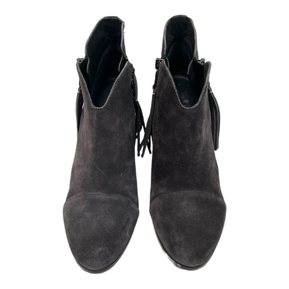 Rag & Bone Margot Gray Suede Tassel Heeled Booties - Picture 3 of 12